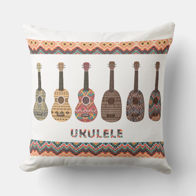 Almohada de seis patrones de ukulele (Anverso)