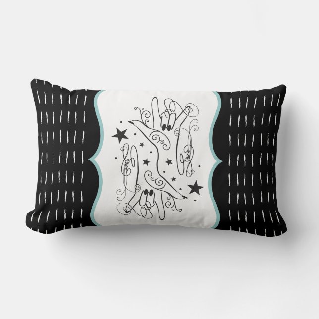 Almohada de señas con ASL ILY (Anverso)