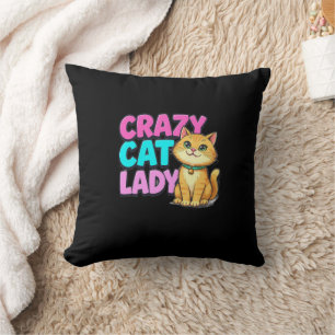 Almohada de Señora Gata Loca Regalo Divertido pa