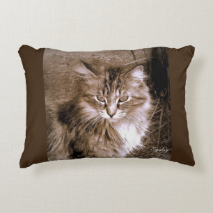 Almohada de Sepia de gato Maine Coon