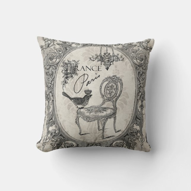 almohada de sillón francés vintage (Anverso)