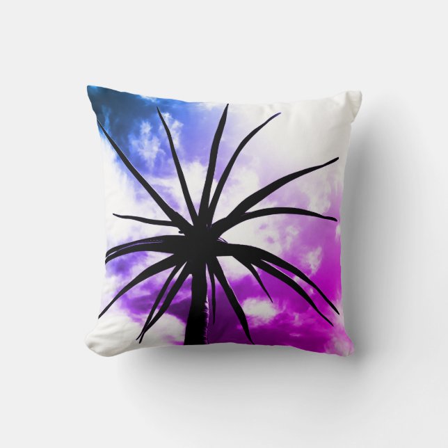 Almohada de Silueta de Palma Suculenta Tropical (Anverso)