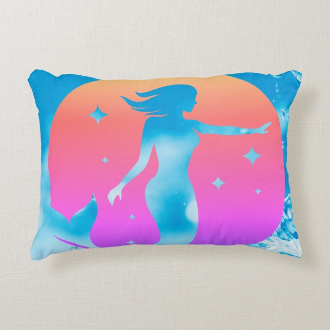 almohada de silueta de sirena (Anverso)