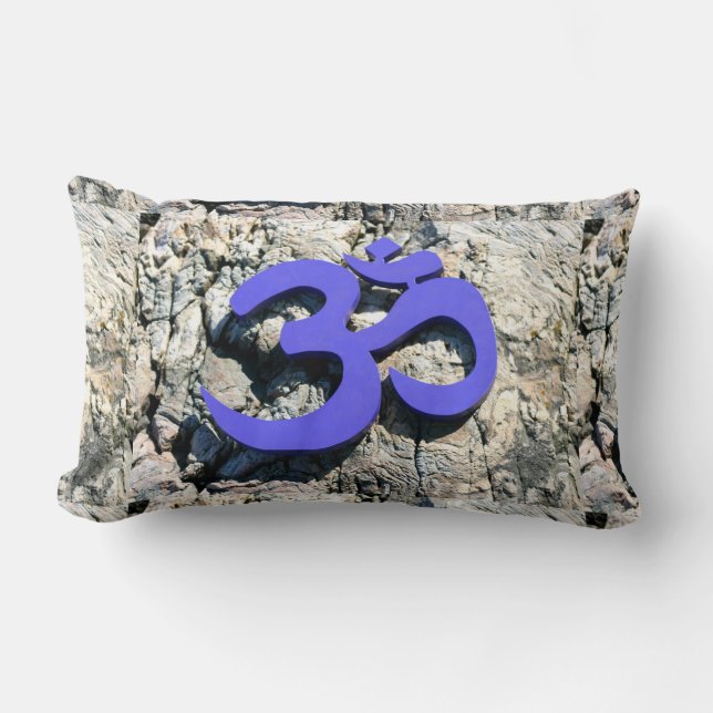 almohada de símbolo Om azul (Anverso)