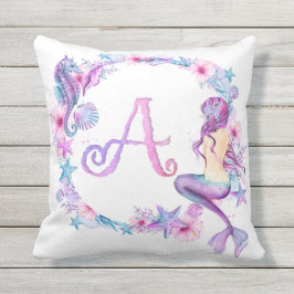 Almohada de sirena monograma - A