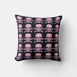Almohada de Skull n Bones rosa negro