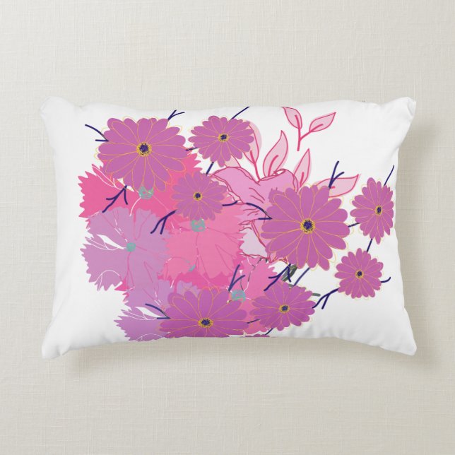 Almohada de Sofá Flor Rosa (Anverso)