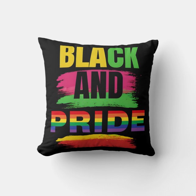 Almohada de sofá negra y orgullosa (Anverso)