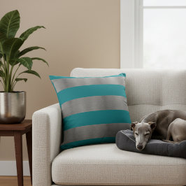 Almohada de sofá verde azulado y plateada