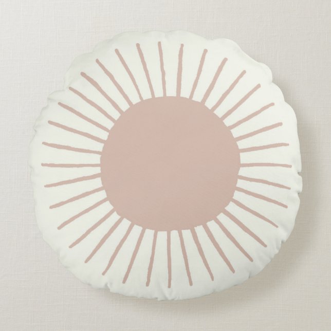almohada de sol boho en color rosa malva para la g (Anverso)