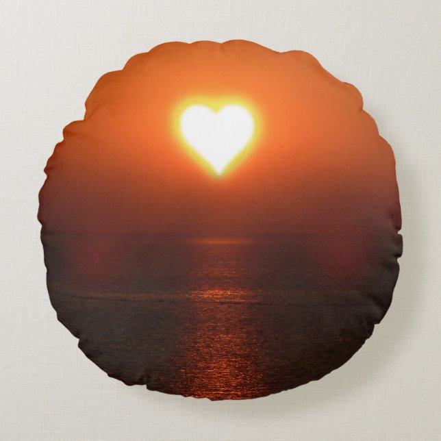 Almohada de sol y corazón y de redondeo marino (Anverso)