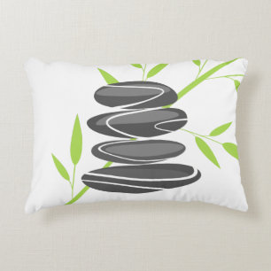 Almohada de spa relajante con piedras zen y estamp