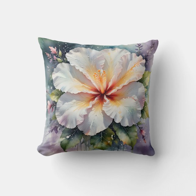 almohada de sueño de hibisco blanco (Anverso)
