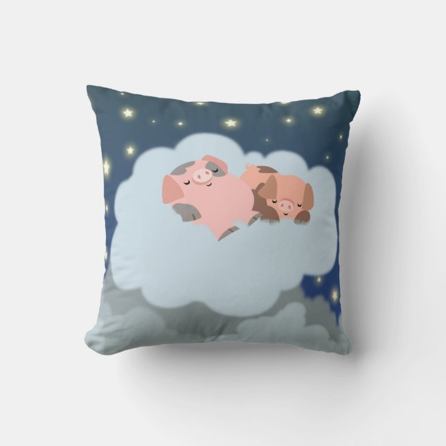 Almohada de sueño de los cochinillos del dibujo (Anverso)