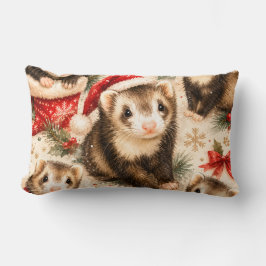 Almohada de sueños de hurón navideños acogedores