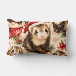 Almohada de sueños de hurón navideños acogedores