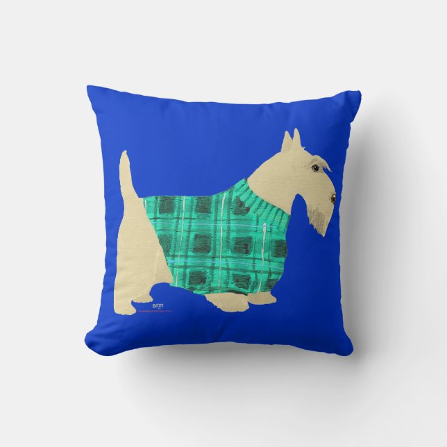 Almohada de suéter de terrier escocés trigo sarrac (Anverso)