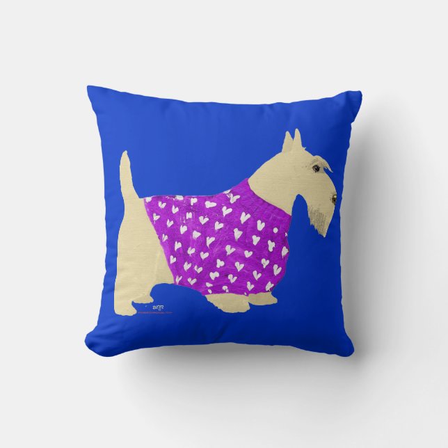 Almohada de suéter de terrier escocés trigo sarrac (Anverso)