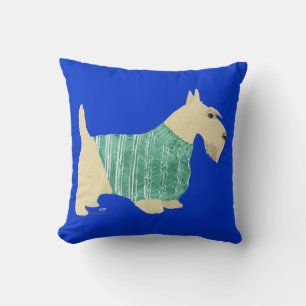 Almohada de suéter de terrier escocés trigueño