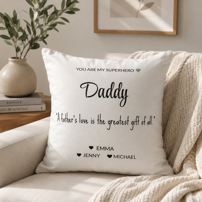 Almohada de superhéroe papá personalizada (Subido por el creador)