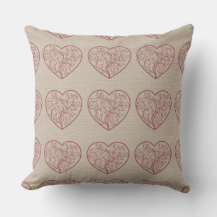 Almohada de tallo reversible del corazón con estam