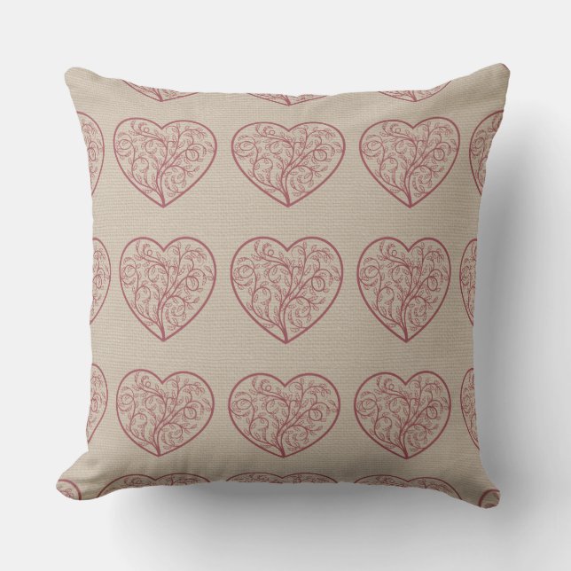 Almohada de tallo reversible del corazón con estam (Anverso)