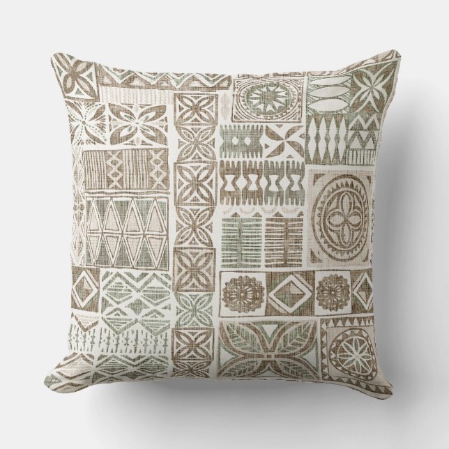almohada de tapa de estampado hawaiano (Anverso)