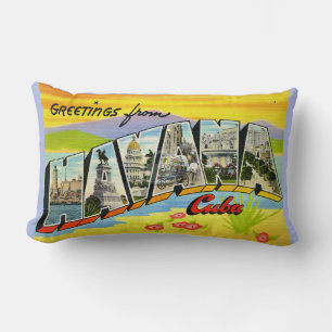 Almohada de Tarjeta Postal de Saludos de La Habana