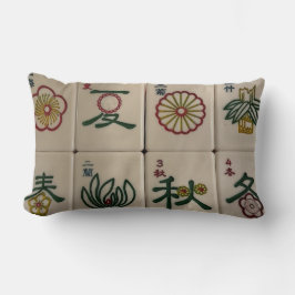 almohada de teja de flor de mahjong chino