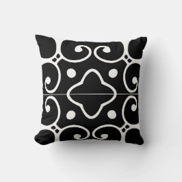 almohada de tejas negras y blancas en español