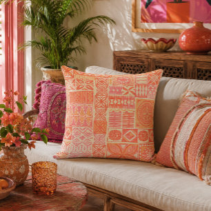 almohada de tela con estampado hawaiano