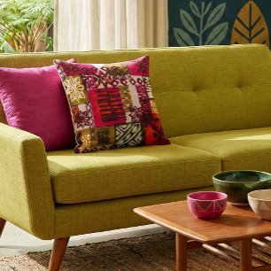 almohada de tela con estampado hawaiano
