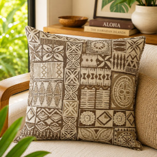 almohada de tela estampada hawaiana