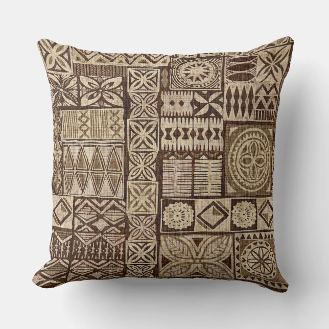 almohada de tela estampada hawaiana (Anverso)