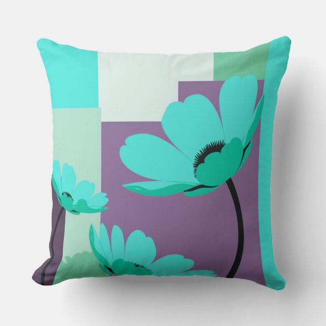 Almohada de Terapia de Color Floral Abstracto Mini (Anverso)