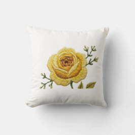Almohada de Terciopelo con Bordado Falso de Rosa A