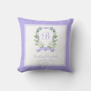 Almohada de Terciopelo con Cresta Floral Púrpura M