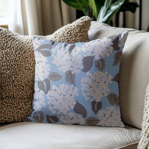 Almohada de Terciopelo de Hortensia Azul Polvorien