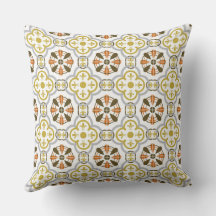 Almohada de Terciopelo Naranja Mostaza Alhambra