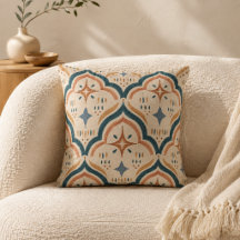 Almohada de Terracota y Teal Marroquí Boho