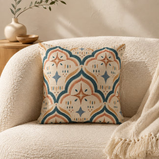 Almohada de Terracota y Teal Marroquí Boho
