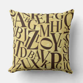 Almohada de texto alfabeto