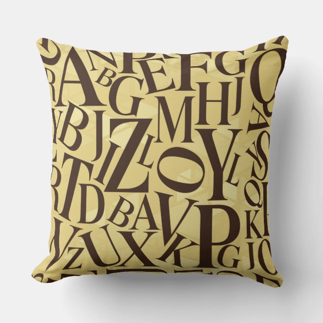Almohada de texto alfabeto (Anverso)