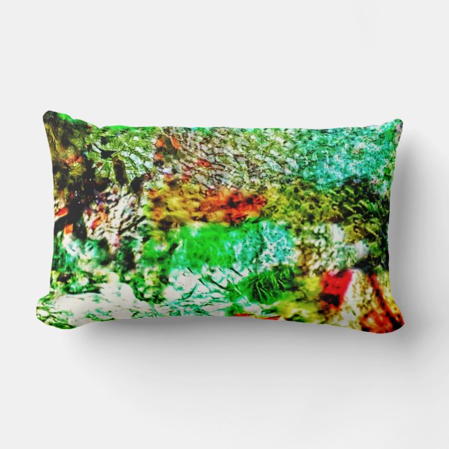 Almohada de textura amarilla de primavera, abstrac (Anverso)