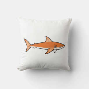 Almohada de tiburón naranja