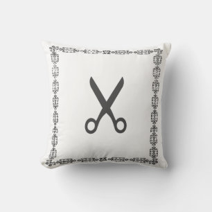 Almohada de Tijeras de Marco Blanco y Negro con Es