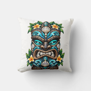 Almohada de Tiki Guardian de Arrecife Teal Profund