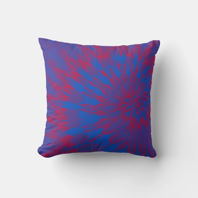Almohada de tinte de espiral azul y roja (Anverso)