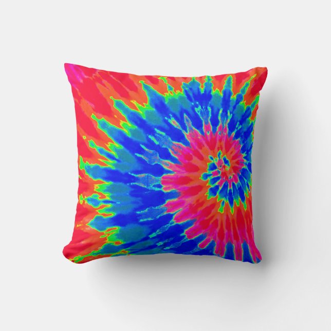 Almohada de tinte de lazo de espiral arcoiris salv (Anverso)