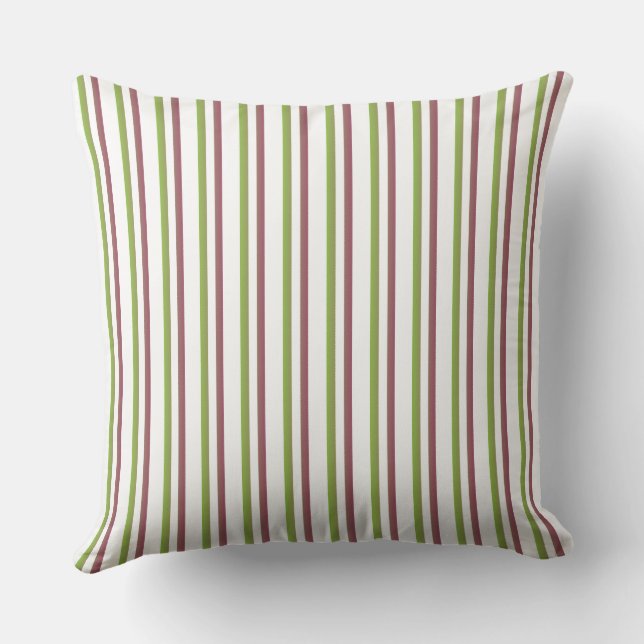 almohada de tirada de rayas verdes (Reverso )